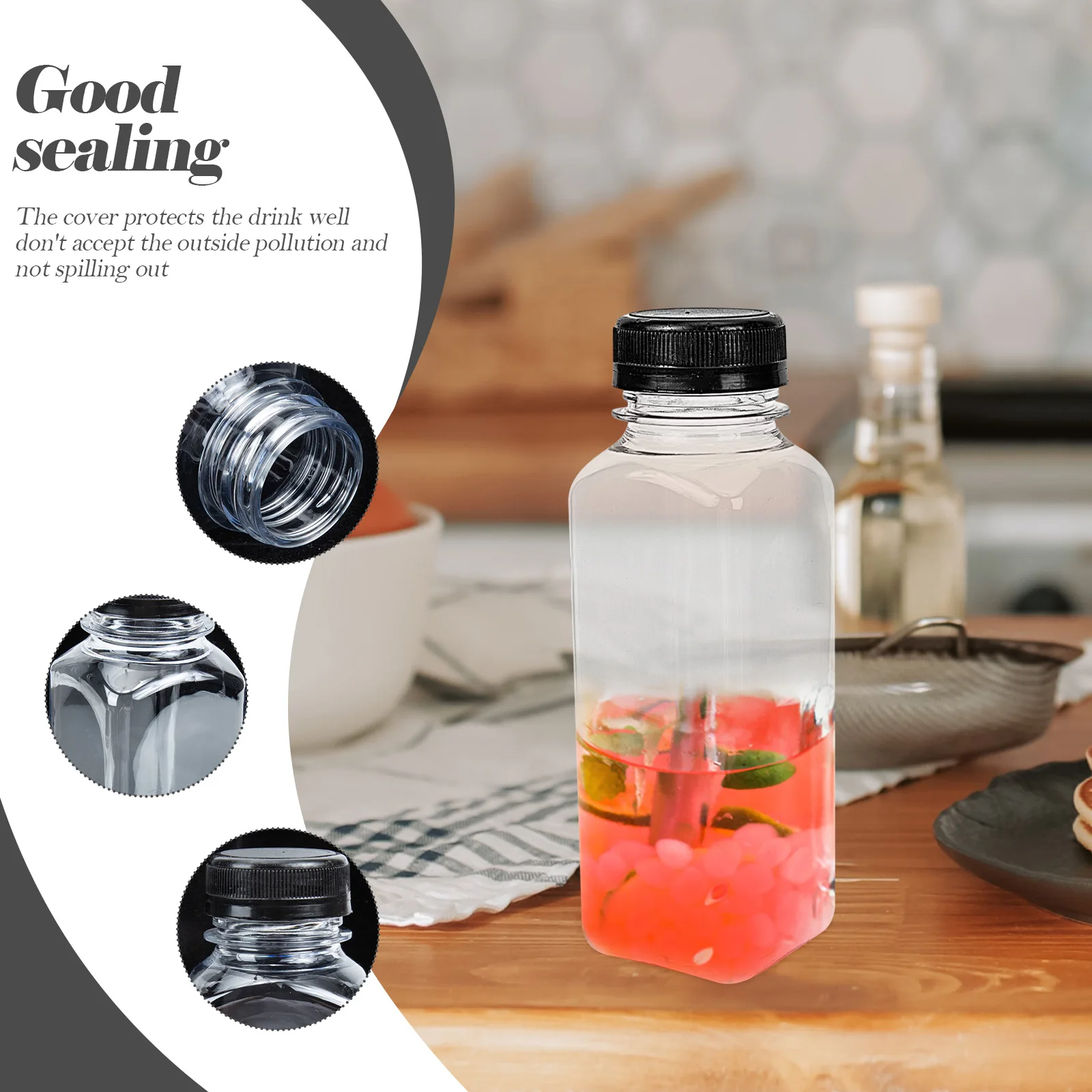 8pcs Clear Milk Bottles Juices Bottle Beverage Storage Bottle Coffee Bottles Fresh Juice Bottle Drink Bottle Cold Empty Bottle