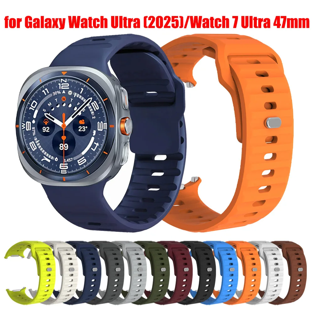 Silikonarmband ohne Lücken für Samsung Galaxy Watch Ultra 2025, Galaxy Watch Ultra 47 mm, Ersatzarmband, Sportarmband Correa
