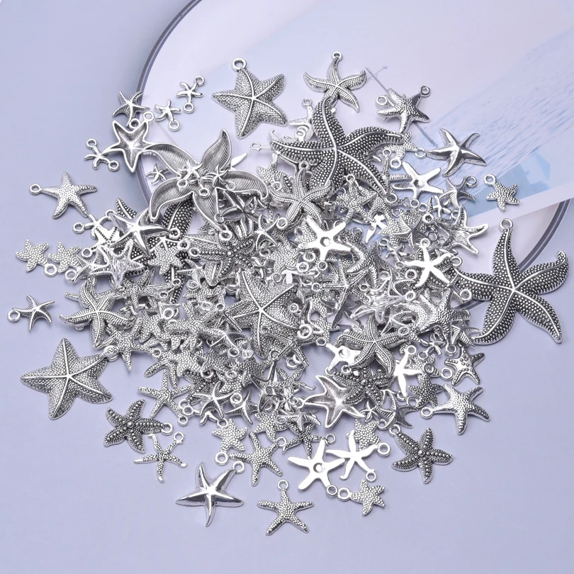 30/50/100pcs Mixed Marine Animal Starfish Charms Pendant For Jewelry Making Diy Necklace Bracelet Keychain Handmade Accessories