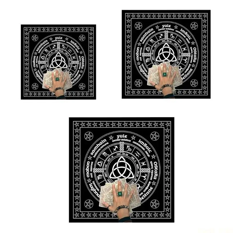 U2JB 50x50/60x60/75x75cm Tarot Tablecloth Mat Divinations Board Game Oracles Card Pad