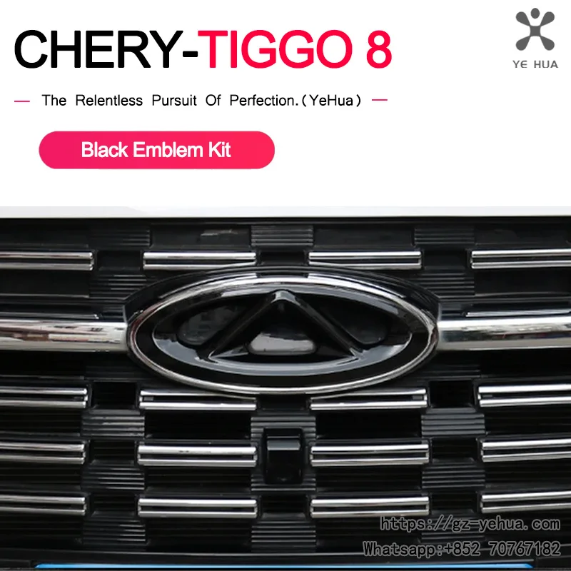 

For Chery Tiggo 8 2018-2021 Specialized Chery Tiggo Logo Black Badge Logo Emblem Decal racing grill hood Sticker Styling