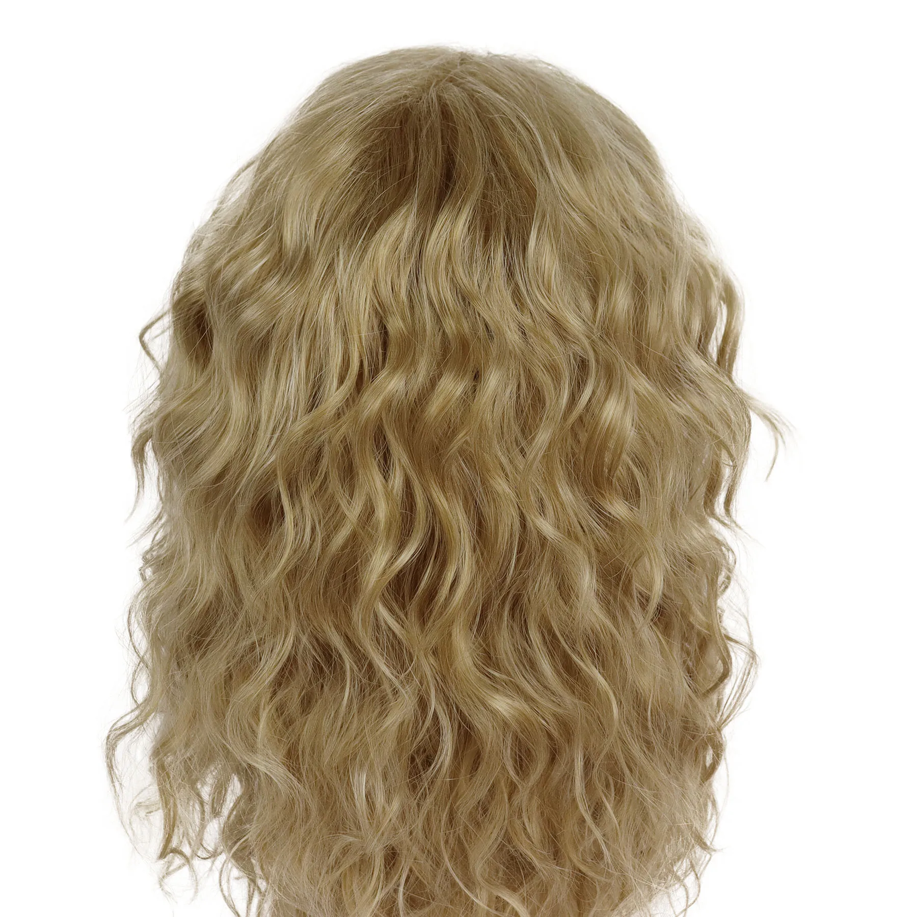 6 اللون الذكور الباروكات الشعر الاصطناعية الشرير الطبيعي 20 بوصة طويلة شقراء شعر مستعار مجعد مع الانفجارات موجة المياه زي 80s الروك فايكنغ شعر مستعار #4