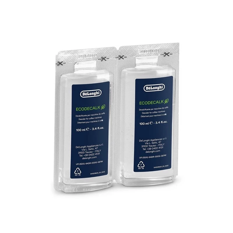 DELONGHI ECODECALK MINI 100ML DESCALER FOR COFFEE MACHINES Single pack and 2-pack