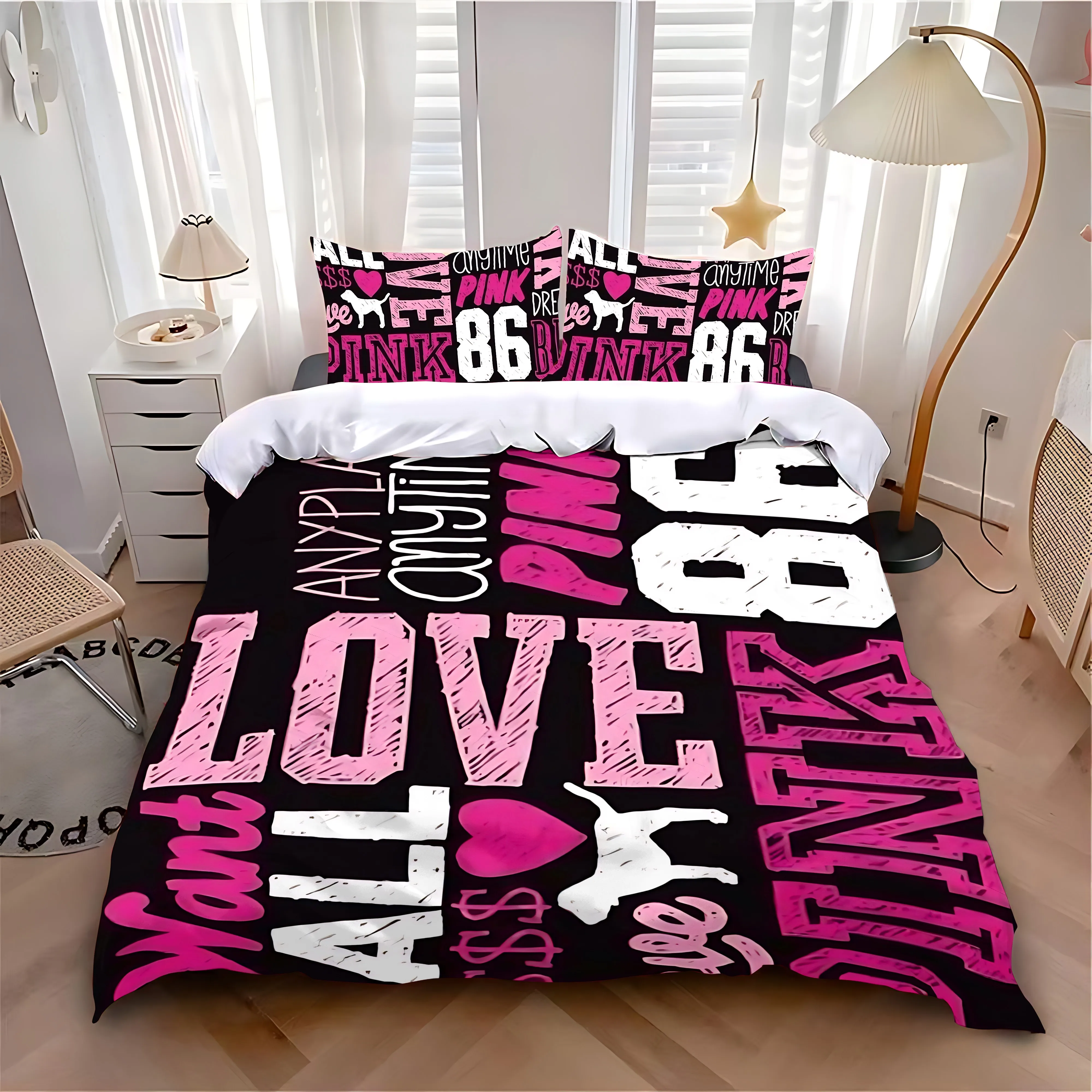 Duvet Cover Pillowcase Bedding Set S-SecretS Adult Boy Girl Bedroom Decoration Children Single  V-Victoria's Double Large Size