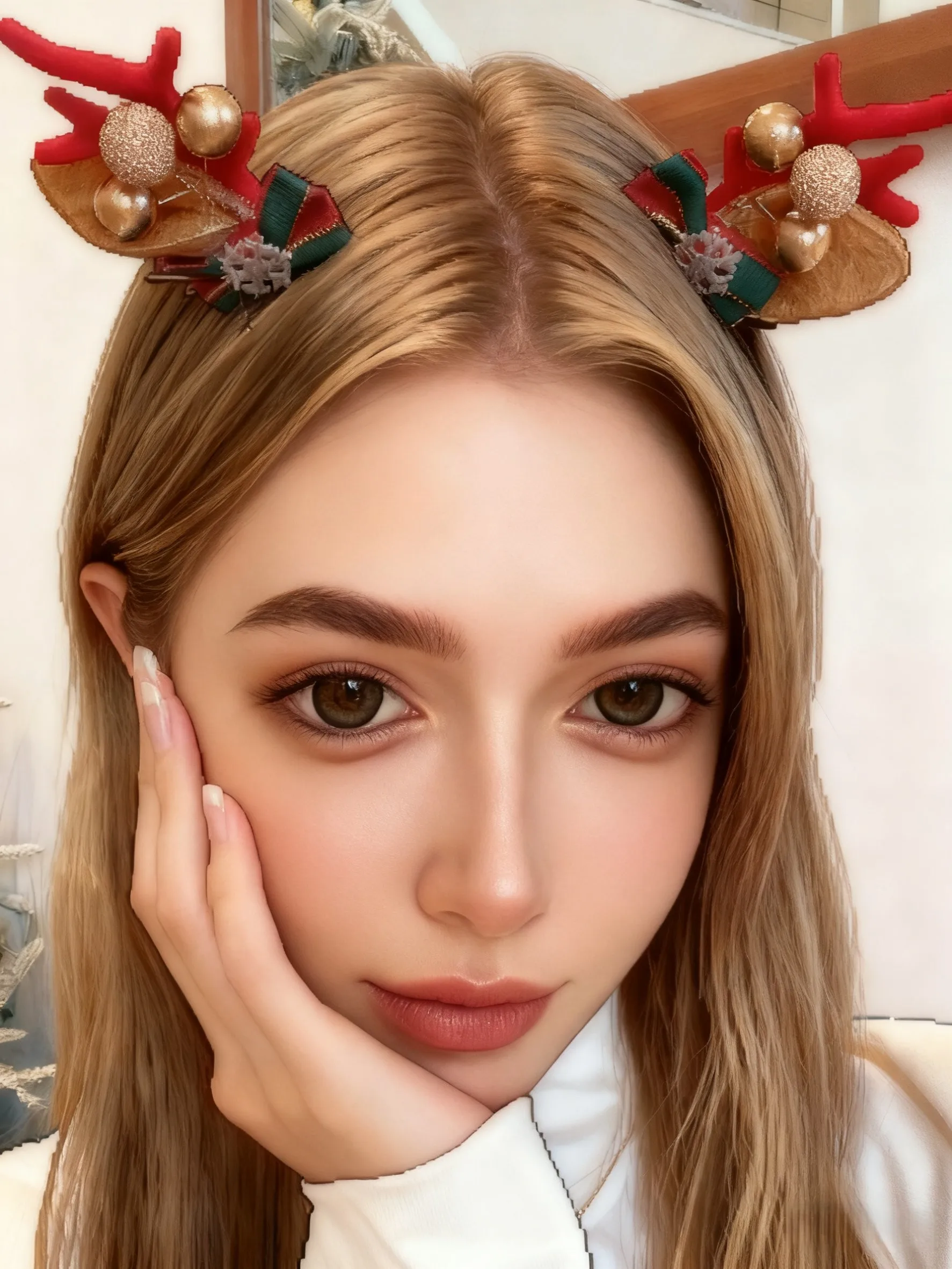 1 قطعة مقاطع الشعر عيد الميلاد ، دبابيس الشعر قرن الوعل الرنة مع أجراس/أقواس/Pinecones ، إكسسوارات الشعر لطيف عيد الميلاد للأطفال هدية #6