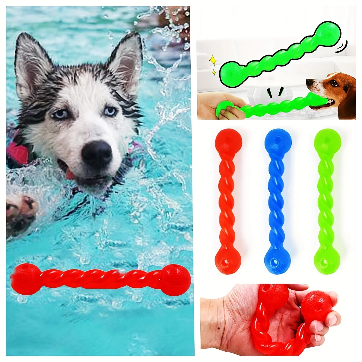 Pet Toys Dog Rubber Teeth Grinding Sticks Dog Nibbling Toys Teeth Cleaning Grinding Bite Resistant Interactive Dog Toys