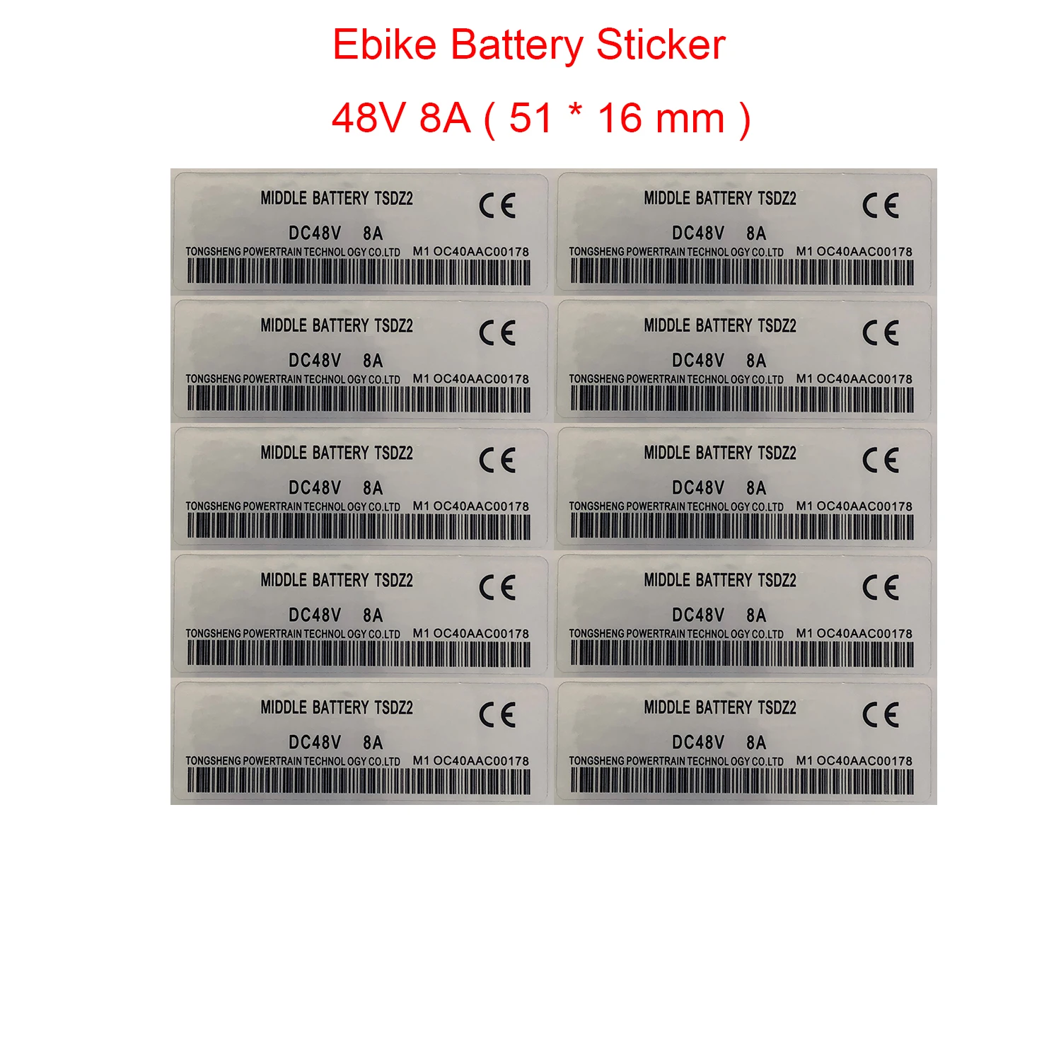 New Sticker Tongsheng mid motor 48V 250W Stickers 10/20 PCS/LOT eBike Conversion Kit Sticker for Tongsheng TDZ2