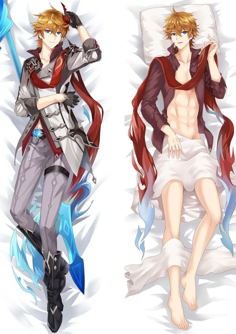 60x180cm Genshin Impact Pillow Case Game Character Tartaglia Body Dakimakura Cover Otaku Bedroom Sleepy Cushion Cover