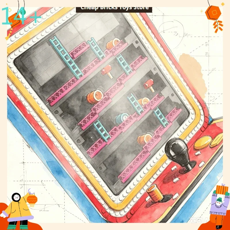 The Cheapest 1371pcs Bricks Building Blocks Christmas Gifts for Adults Toy Retro Arcade Cabinet Vintage  Console Display Model