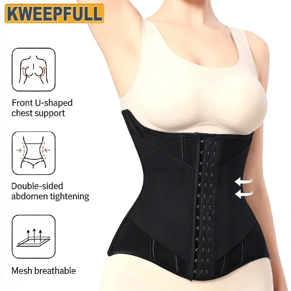

1Pcs U-shaped Waist Trainer Corset Women Buttoned Shapers Breast Lifted Waist Trainer Steel Bone Slimming Breathable Shapewear