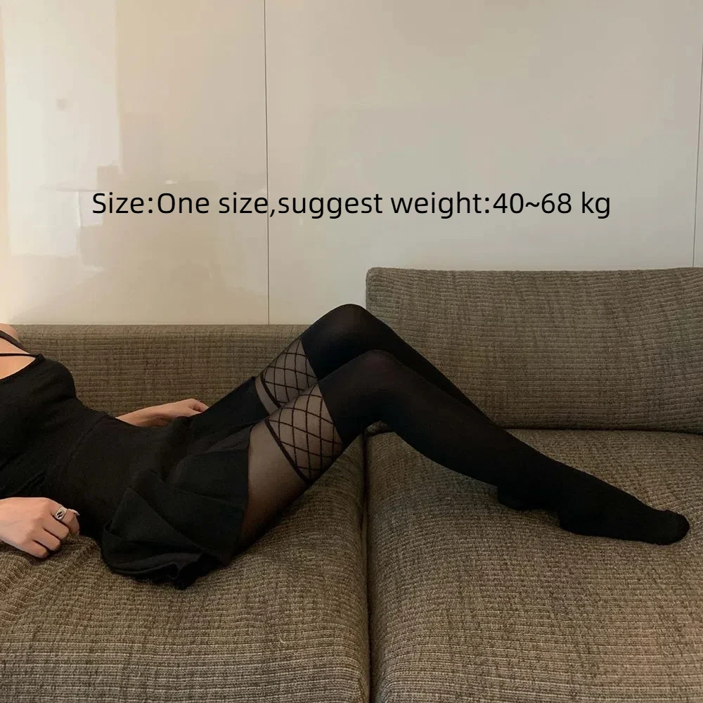 Sexy Trendy Spring Summer Seamless Women Fake Mesh Women Stockings Pantyhose Tights