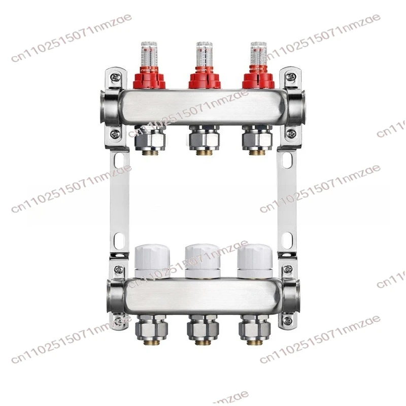 Kit Manifold Pemanas Lantai Baja Tahan Karat 304 dengan Smart Flow Meter High Flow