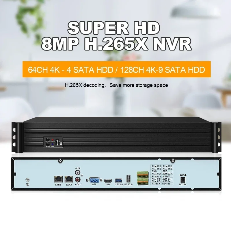 Loosafe Super NVR 64/128 canali Ultra 4K H.265 Videoregistratore di rete Riconoscimento facciale