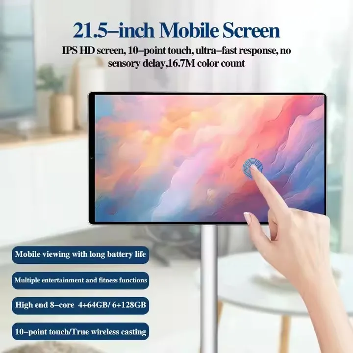 TV inteligente portátil de 32 polegadas, tela sensível ao toque Android 13, LCD de ultra-alta definição Bluetooth 5, tablet removível para streaming