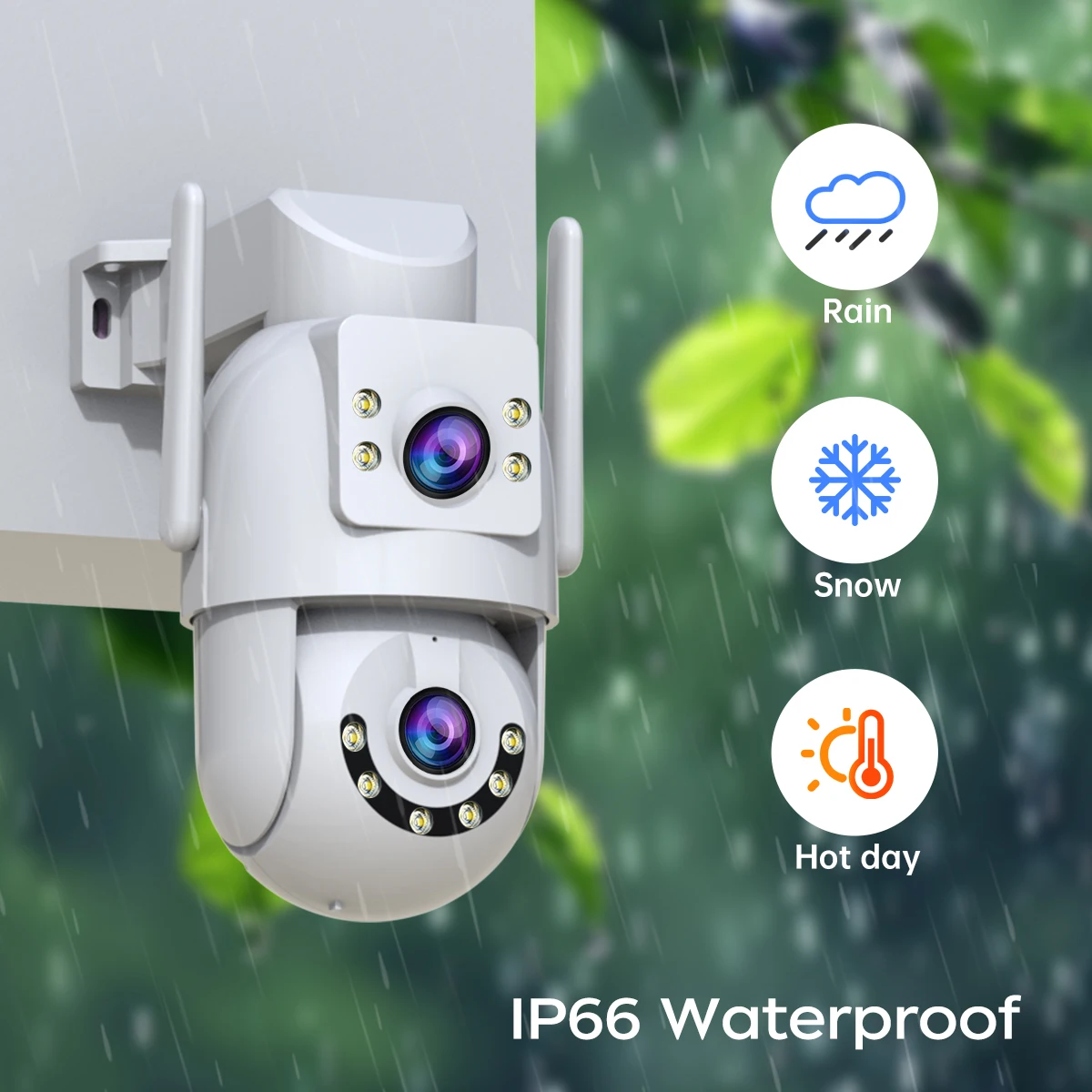 JOOAN 10MP 6MP PTZ Wifi cámara exterior de doble lente cámara IP de doble pantalla AI seguimiento protección de seguridad cámara de vigilancia CCTV