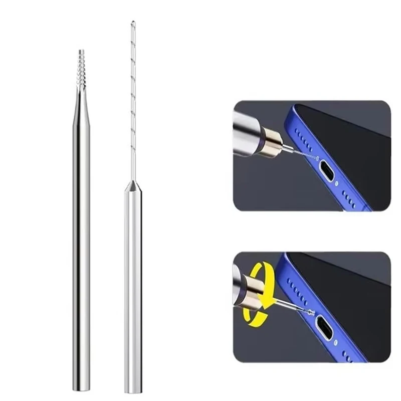 2Pcs Professional Alloy Piercing Sliding Drill Bit Screw Extractor For Mobile Phone Stripped Screw Removal Fine Tip Repair Tool