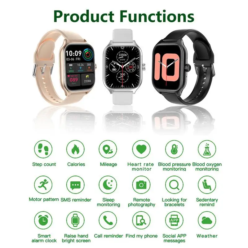 ساعة مراقبة النوم خفيفة الوزن للبالغين ، تعقب اللياقة البدنية ، مراقبة الصحة ، ضغط الدم