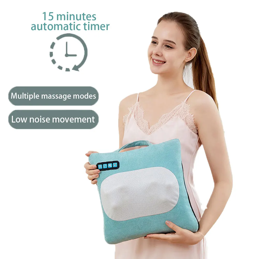 3D Wireless Back Massage Pillow Simulated  human body kneading   Heating Vibrating Massage Multifunctional Back Waist Massger