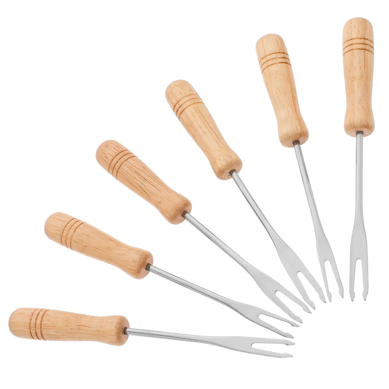 

6pcs Fondue Forks Stainless Steel Multifunctional Blending Fork For Chocolate Hot Pot Ice Cream Cheese Fruit Appetizer Dessert