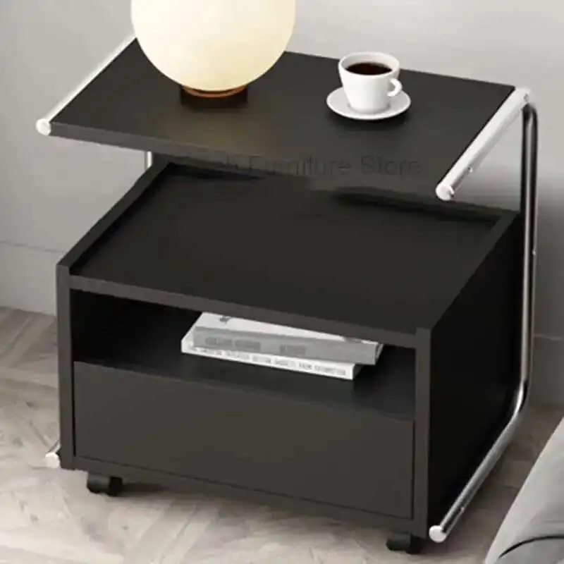 

Nordic Black Nightstand Drawers Multifunction Storage Aesthetic Nightstand Design Minimalist Mesitas De Noche Home Furniture