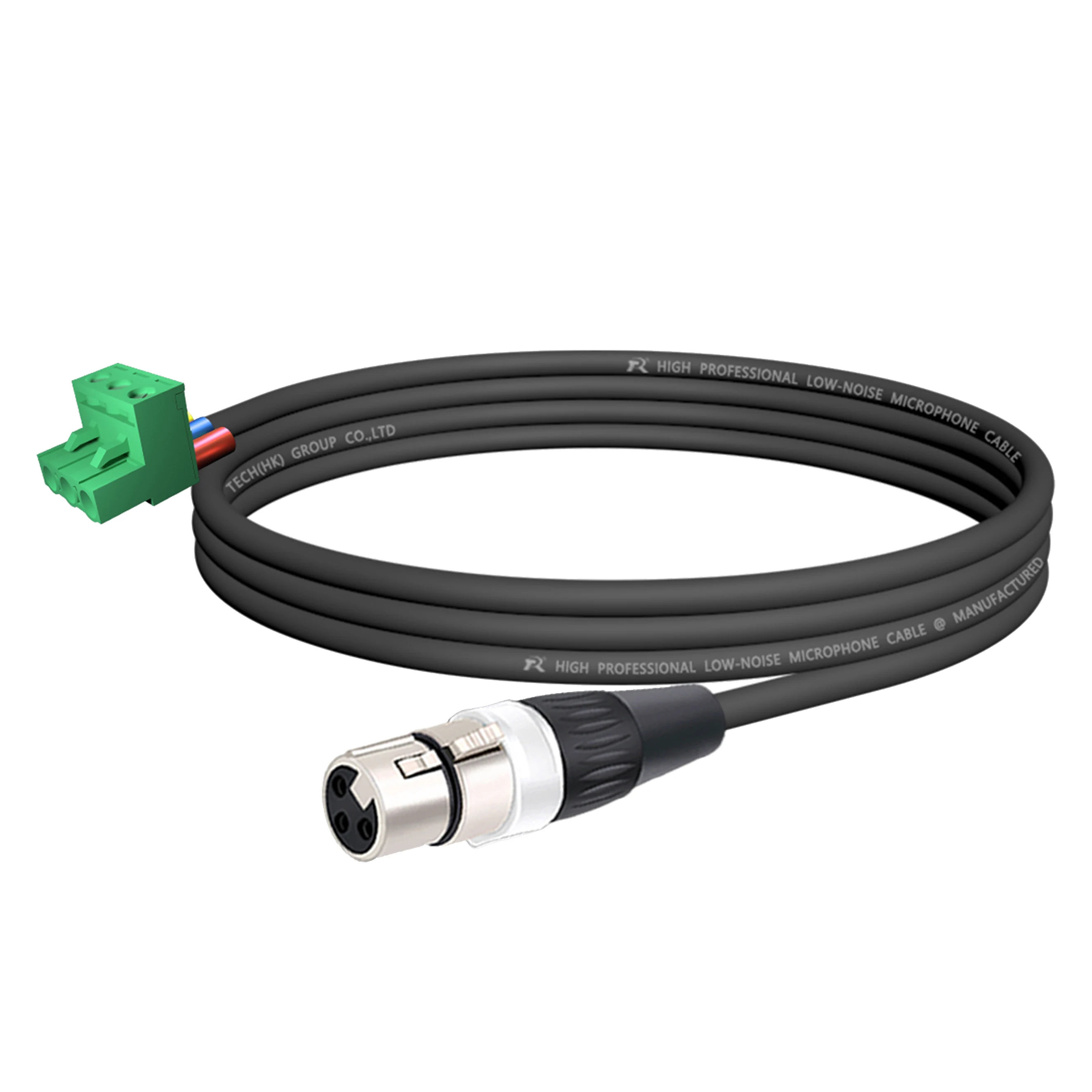 Premium-Kabel vom Phoenix-Terminal zu XLR F/M-Buchse, mit silbermetallischem Anschlusskern und einfarbigem, abgeschirmtem Kabelmantel – Detail 16