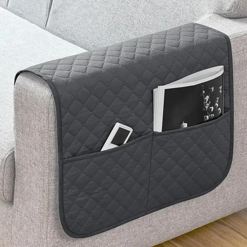 Sofa Armrest Organizer with Pockets and Cup Holder Tray Couch Armchair Hanging Storage Bag for TV Remote Control Cellphone