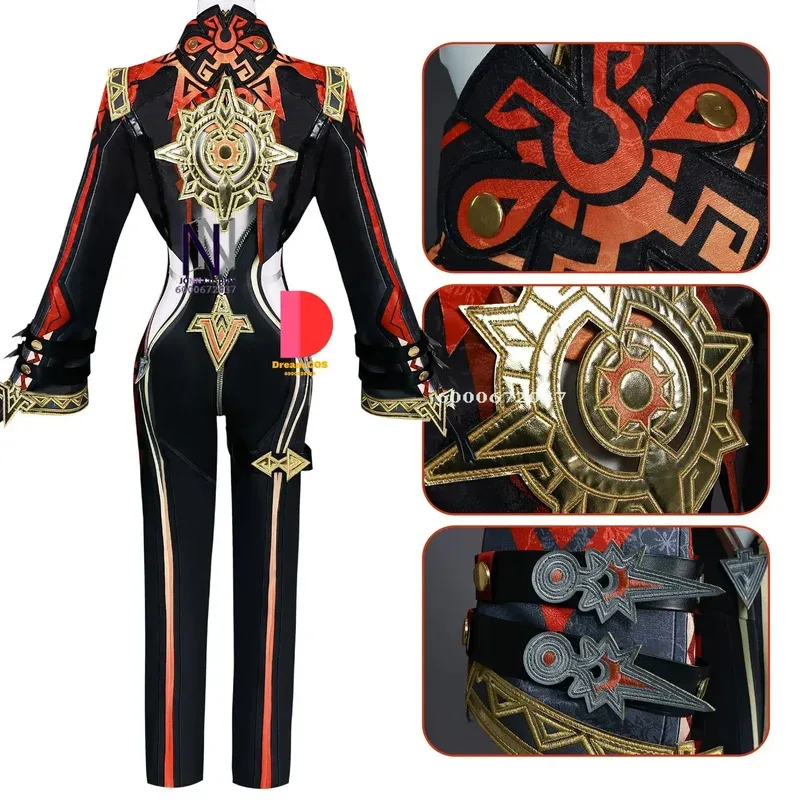 

DY20Genshin Impact Game Mavuika Косплей Костюм Парик Униформа Кольца Солнцезащитные Очки Pyro Archon Natlan God of War Хэллоуин Вечеринка Женщины