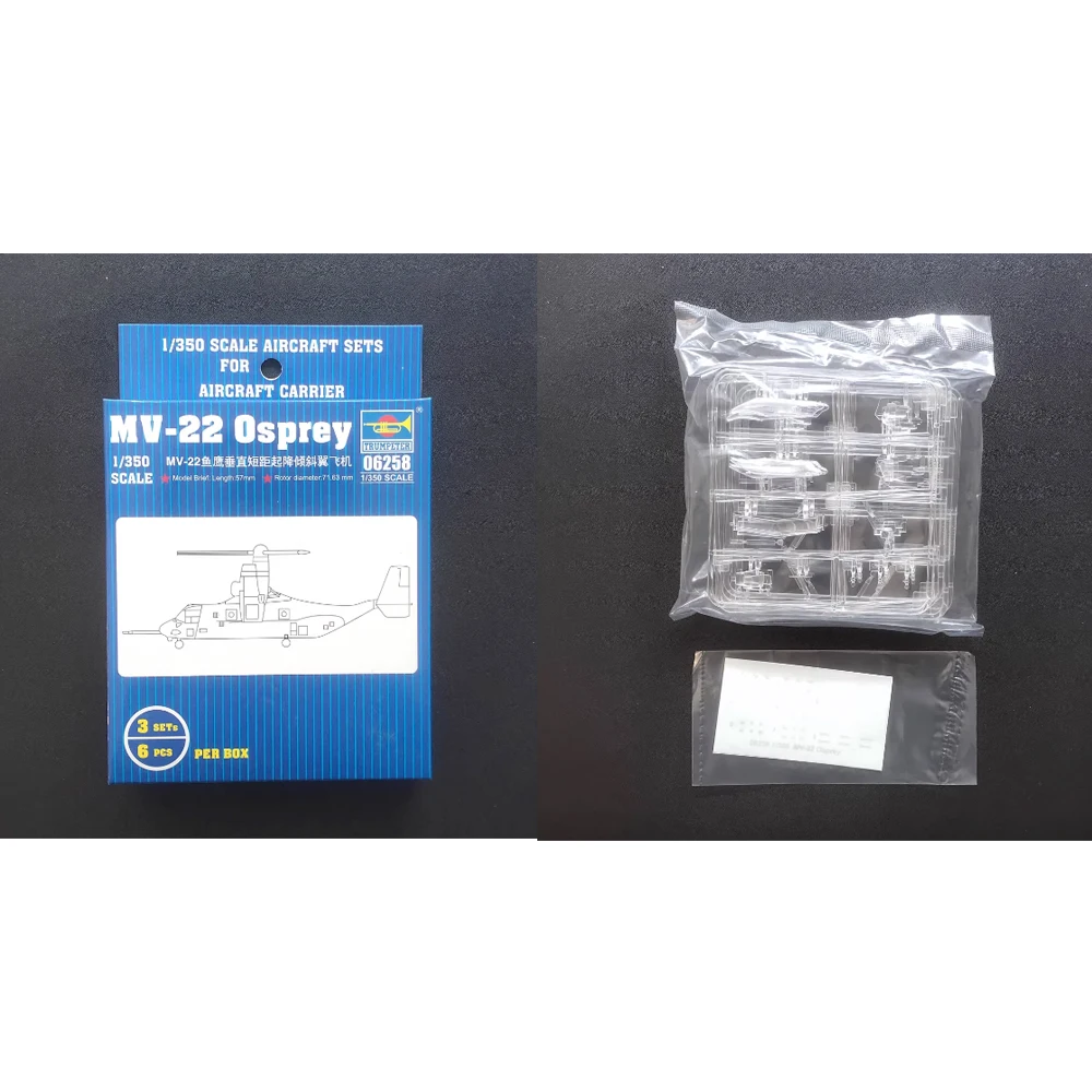 

Trumpeter 06258 1:350 Scale MV22 MV-22 Osprey Plane Military Plastic Assembly Model Kit