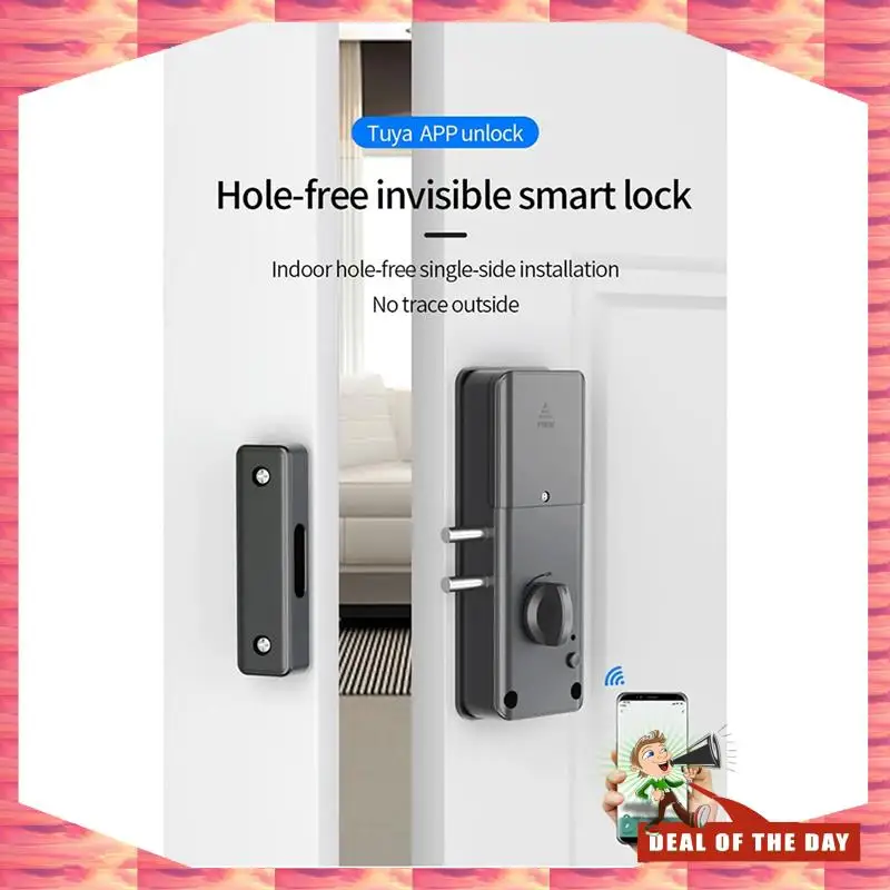 24-Hour Delivery 2X Smart Tuya App IC Card Lock For Wooden Door Bluetooth Lock Electronic Door Lock No Drill