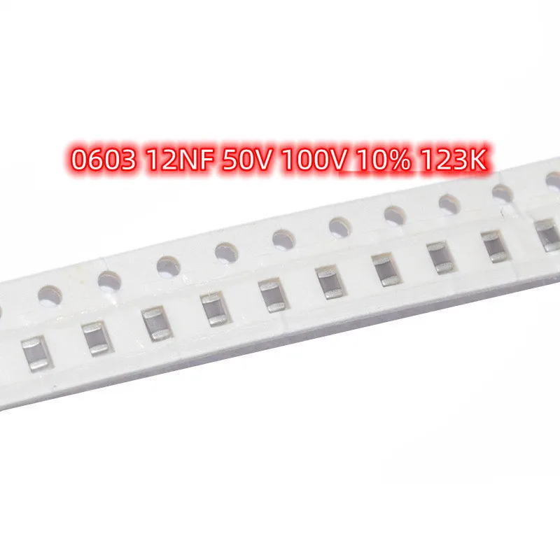 

100 шт. SMD 0603 12NF 50V 100V 10% 123K X7R материал 1608 микросхемы керамические конденсаторы