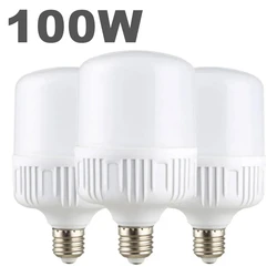 100W E27 LED Screw Mouth Light 220V Non Flickering High Brightness White Light Eye Protection High Heat Dissipation Light Bulb