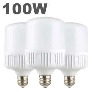 100W E27 LED Screw Mouth Light 220V High Brightness Light Bulb White Light Eye Protection Non Flickering High Heat Dissipation