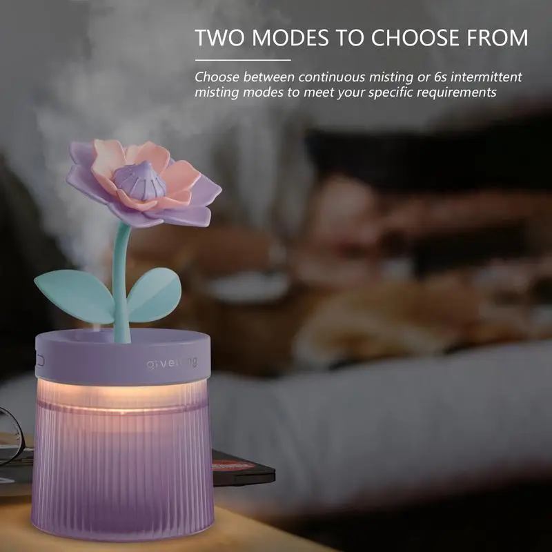 Humidifiers For Bedroom 260ml Personal Desktop Humidifier Waterless Auto Shut-Off Quiet 7 Colors Lights Humidifier For Car