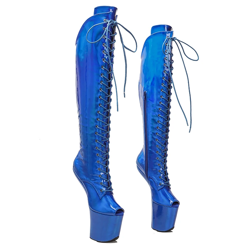 LAIJIANJINXIA New Patent Upper sexy exotic young trend fashion boots High Heel platform heelless Pole Dance boot 033