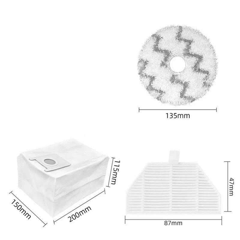 แปรงด้านข้างตัวกรอง HEPA สำหรับ Xiaomi roidmi EVA SDJ06RM เปลี่ยนถุงเก็บฝุ่นอุปกรณ์เสริมเครื่องดูดฝุ่น