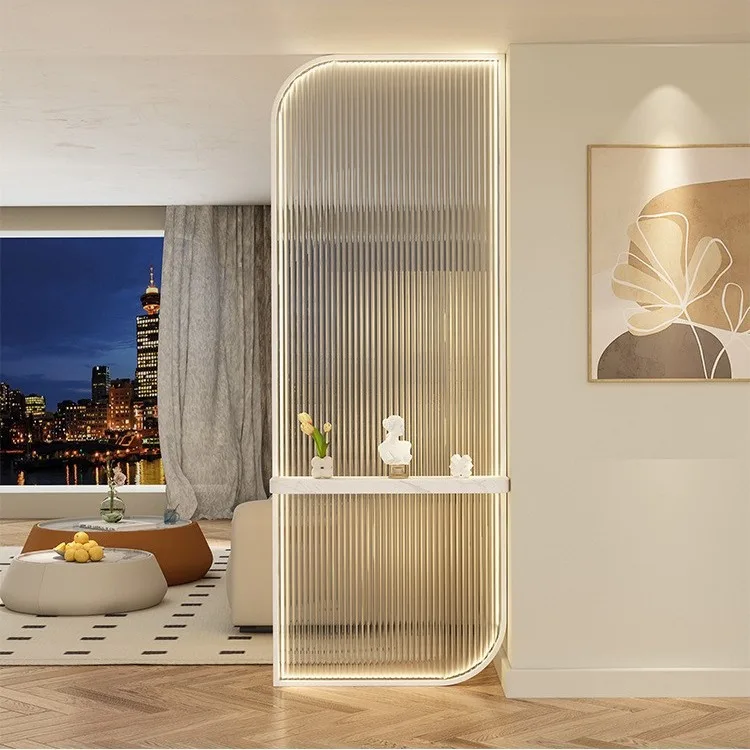 

Cream wind partition entry living room bedroom decoration bathroom cabinet entrance bathroom washbasin glass screen blocking