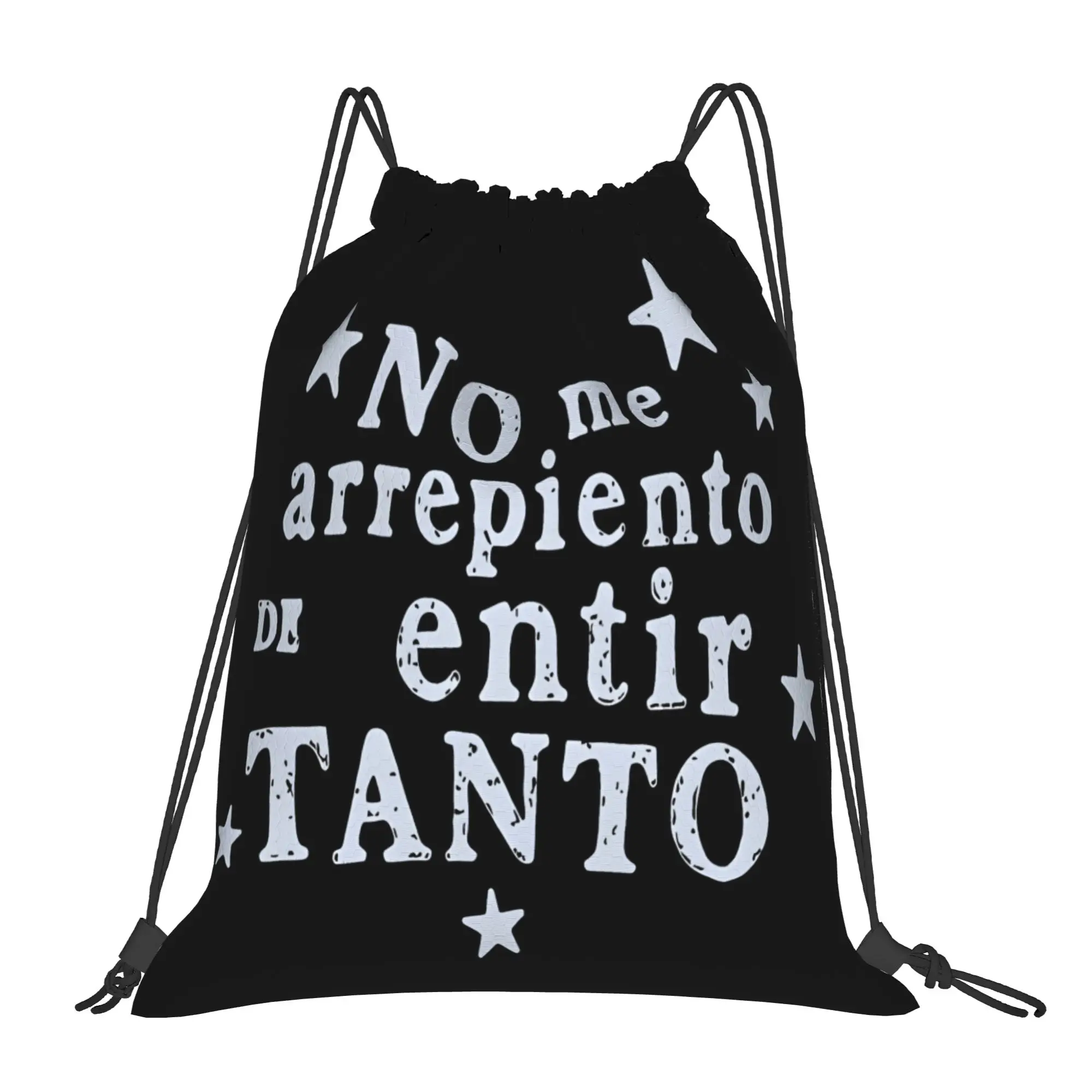 No Me Arrepiento De Sentir Tanto Drawstring Bag Karol G Foldable Minimalist Backpack Sports Sackpack String Bags For Unisex