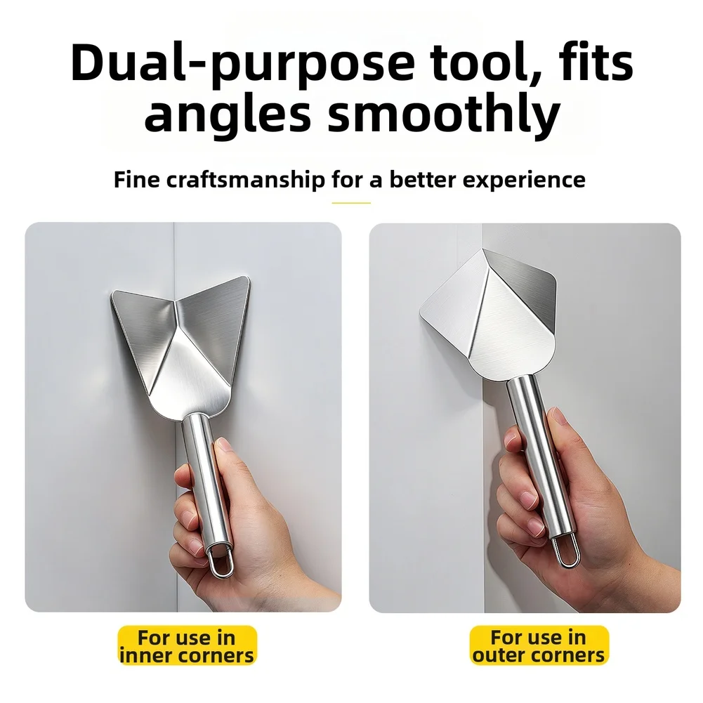 Stainless Steel Angle Square Trowel Tool Designed for Precise For Plastering Cement Wall and Putty Scraping Tasks