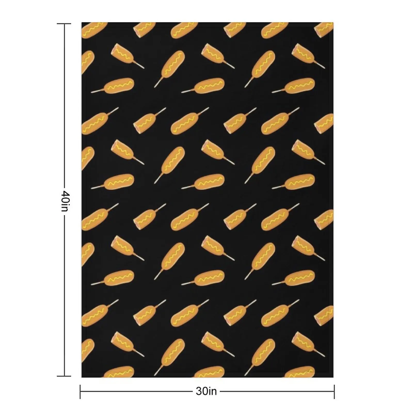 Corn Dogs on Black Throw Blanket warm winter Picnic Fashion Sofas blankets and throws Blankets For Sofas Shaggy Blankets