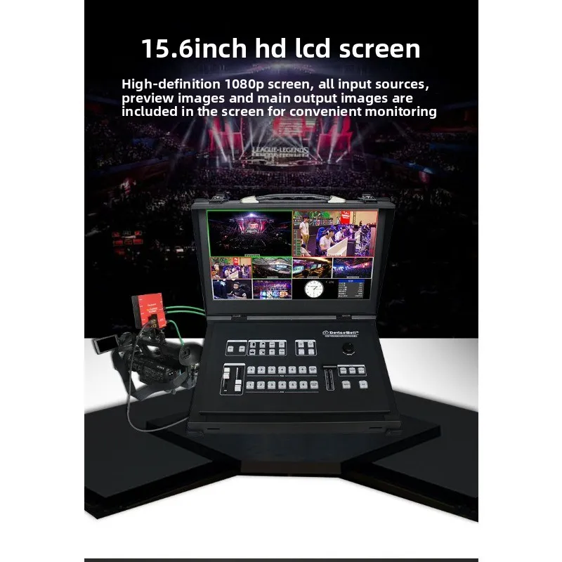 HDS9106 15.6-inch multi-camera mobile 4-channel SDI 2-channel HDMI six-channel director switching station