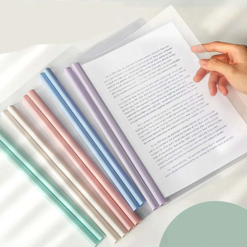 A4 Pull-out Rod Holder Transparent Document Color Pull-out Rod Holder Resume File Holder Rod Storage Book 5/10 Pieces /set