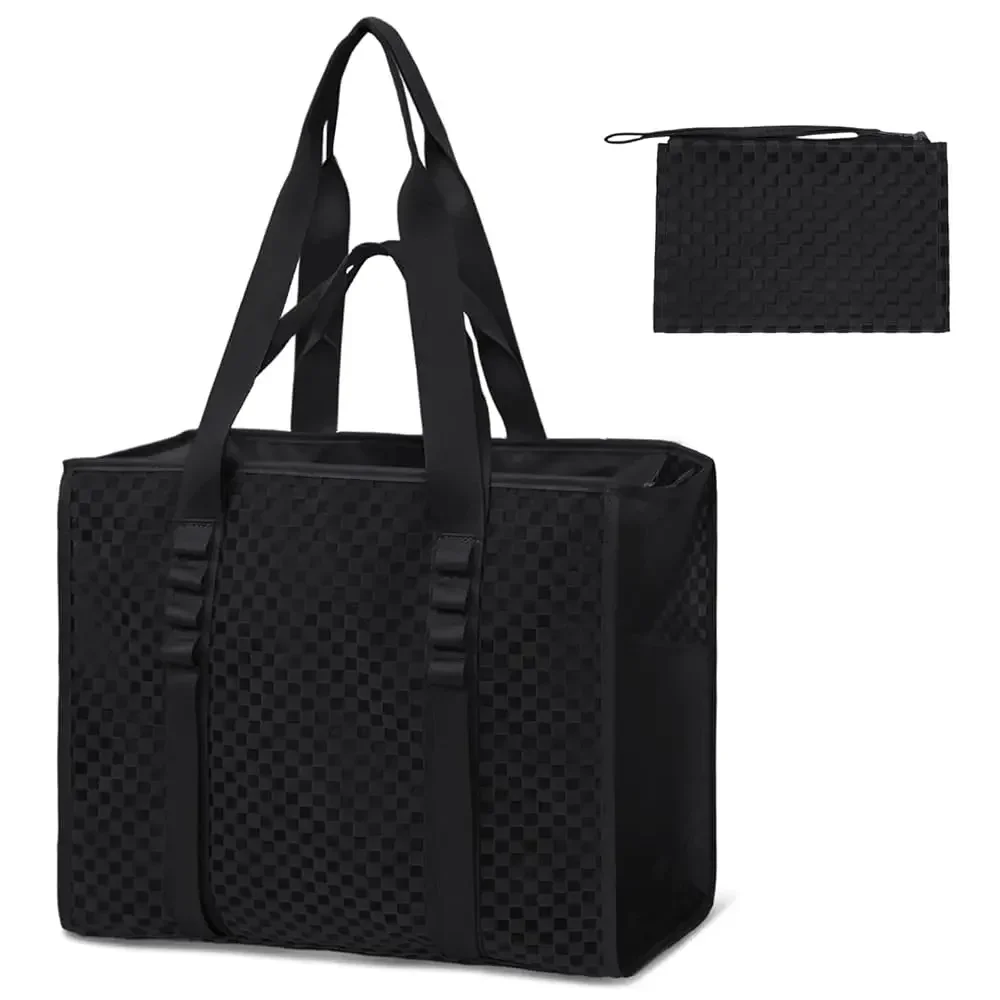 AliExpress – Beach Bags for Women Mesh Beach Bag – Large Beach Tote Bag with Zipper, 2 Insulated Pocket, Hat & Towel Clips, Foldable Swim