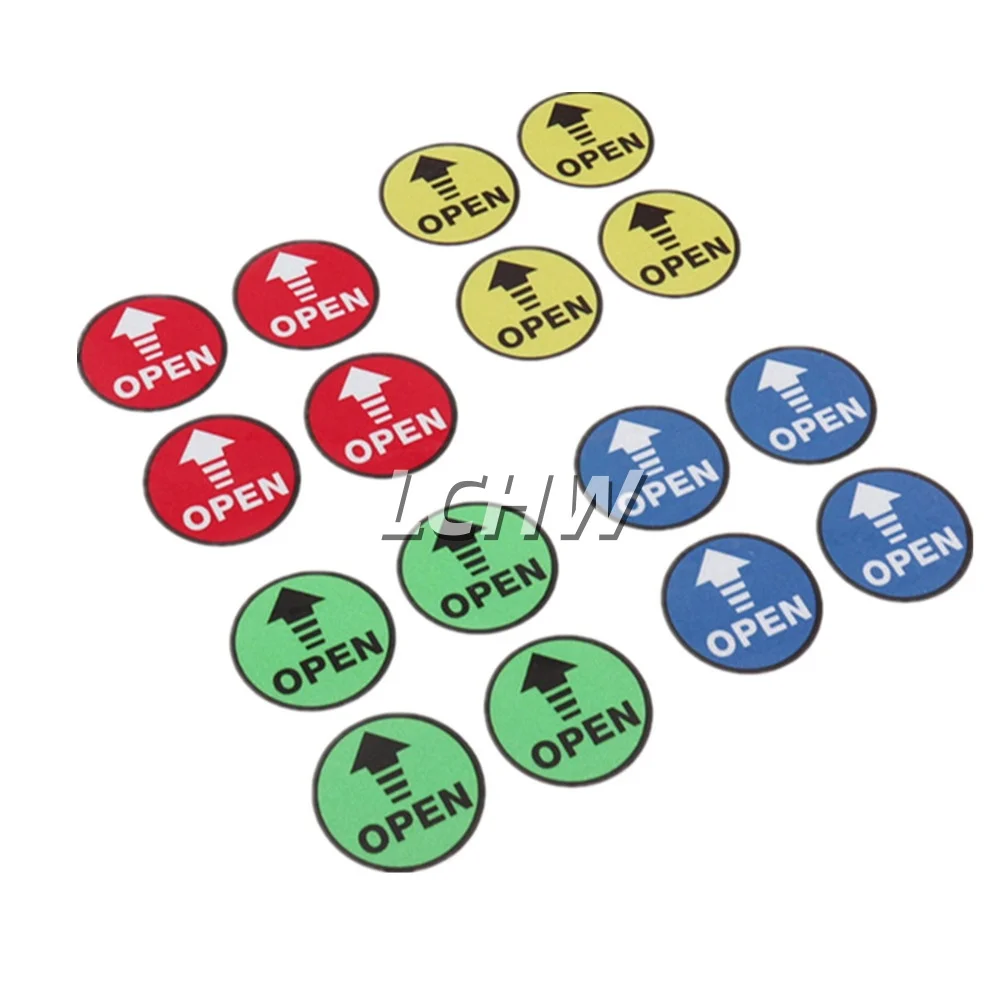 

4x Round OPEN Warning Car Stickers Decal Auto Door Side Body Caution Graphics