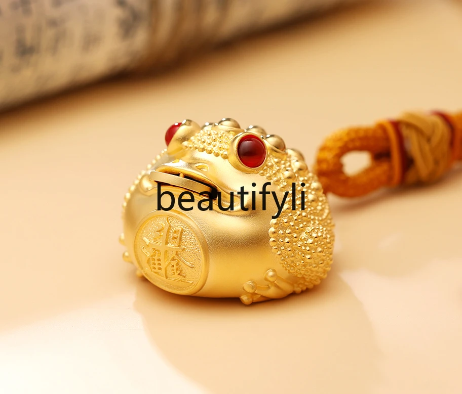 All-copper golden toad transfer money hand piece creative healing and decompression small items light luxury pendant