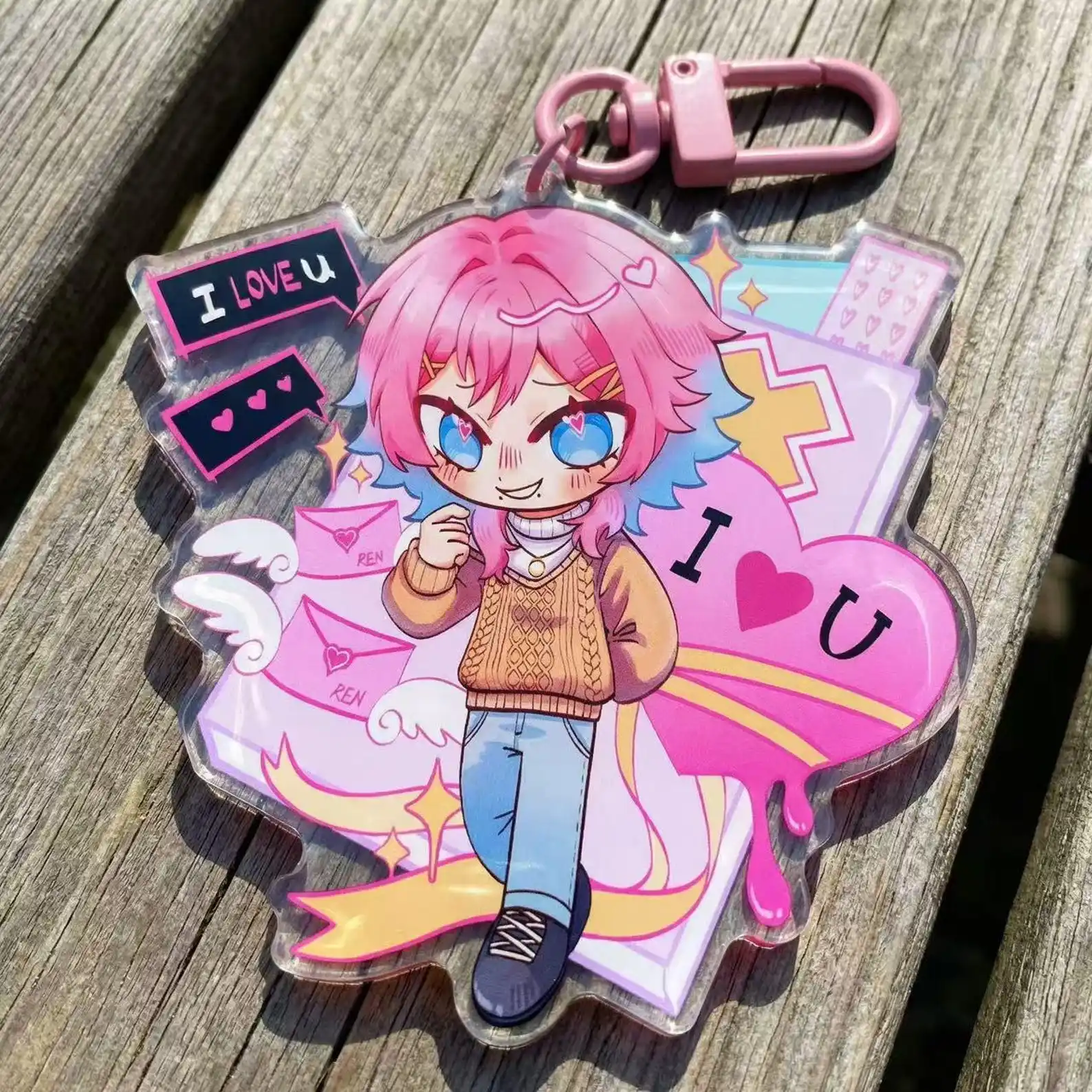 14 days with you Ren Acrylic Keychain Unique Design Accessory, Perfect Gift Idea, Durable & Stylish, Ideal for Everyday Use
