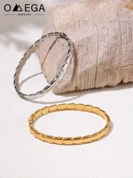 Simple Stainless Steel Bracelets Bangle For Women 18k Gold PVD Plated Women's Gold Silver Color Cuff Bracelet Bangles Jewelry