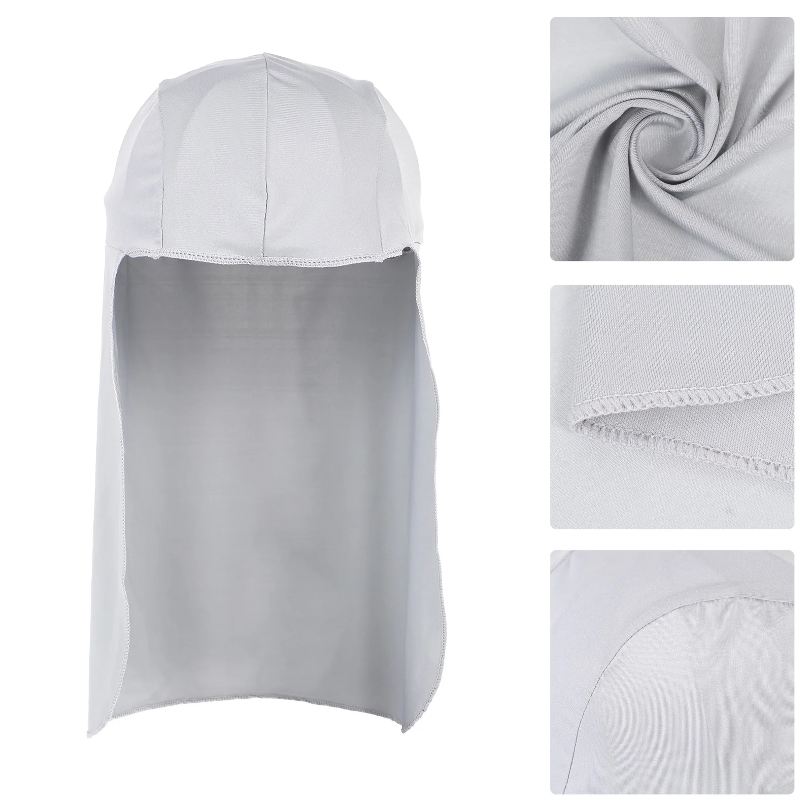 

4 Pcs Outdoor Hat Sun Protection Wind Hood Has Cooling Cycling Light Grey Polyester