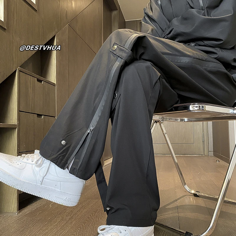 

Мужские ветрозащитные велосипедные брюки American High Street Vibe для весны и осени, свободные повседневные брюки с широкими штанинами, стильные уличные штаны Haome Street Sle