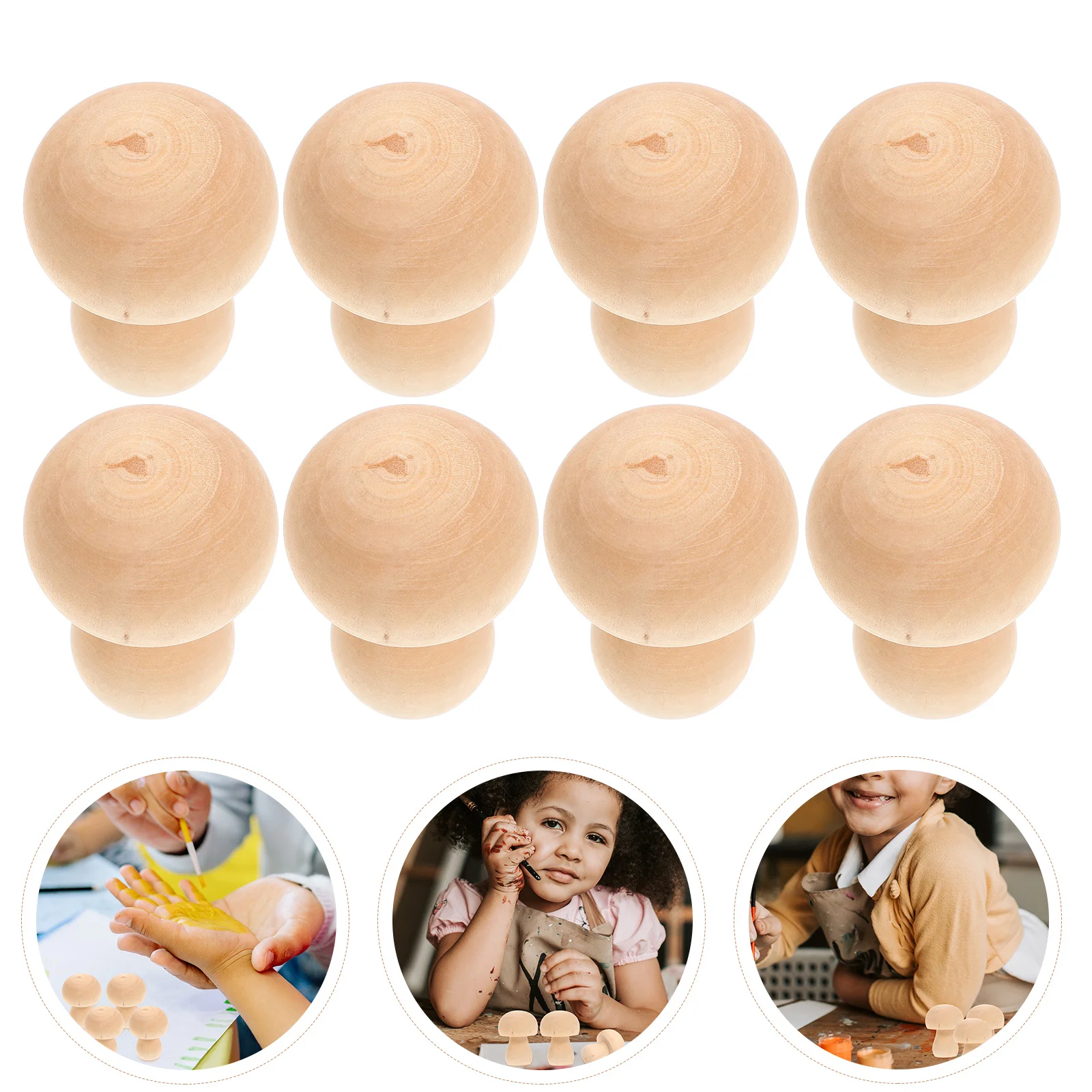 

10Pcs DIY Wooden Mushrooms Unfinished Blank Set Home Desktop Adornment Handmade Gift Unfinished Mushroom Models
