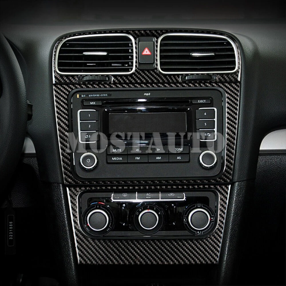 For Volkswagen VW Golf 6 MK6 GTI Soft Carbon Fiber Interior Accessories Kit Cover Trim 2008-2012 13pcs Interior Whole Kit